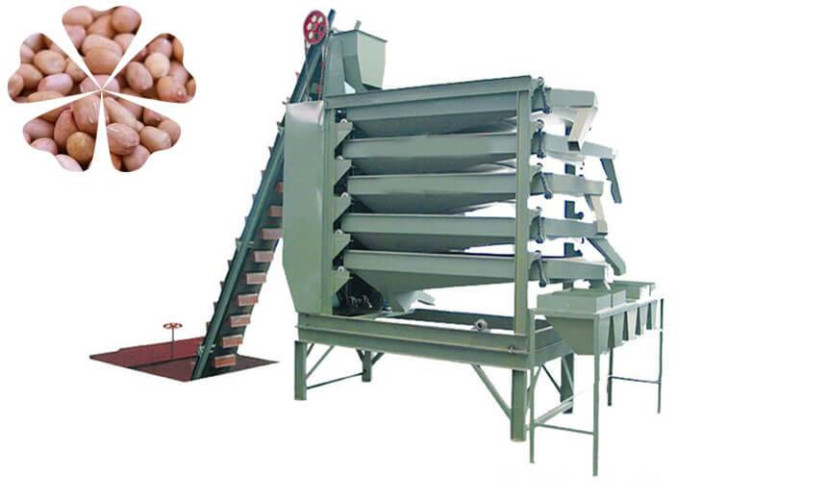 Grading peanut processing machines with 3 - 5mm adjustable cutting system